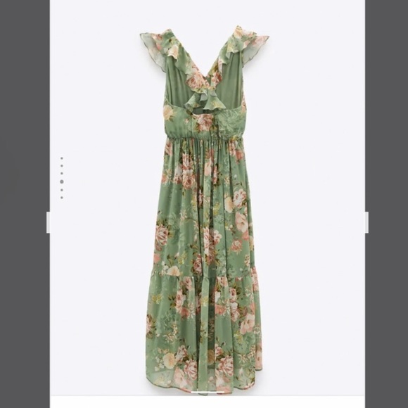 NWT Minimalist Zara Bohemian Ruffled Floral Print Midi Dress - Picture 5 of 16